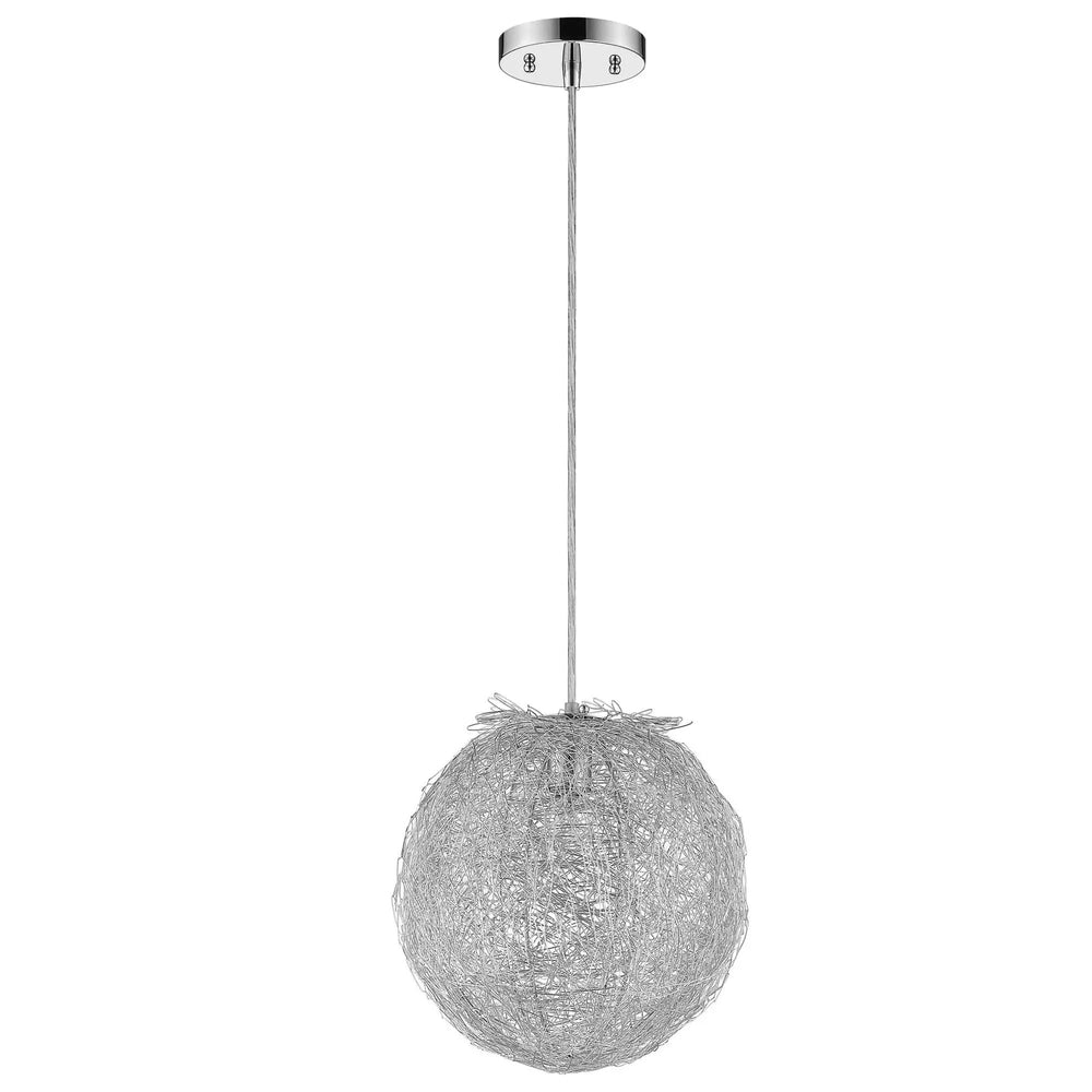 Contemporary Silver Globe Pendant Hanging Light - Homeroots