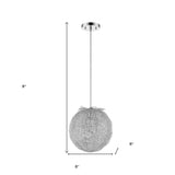 Contemporary Silver Globe Pendant Hanging Light - Homeroots - Flyclothing LLC