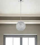 Distratto 1-Light Polished Chrome Pendant Enmeshed Aluminum Wire Shade (12") - Homeroots