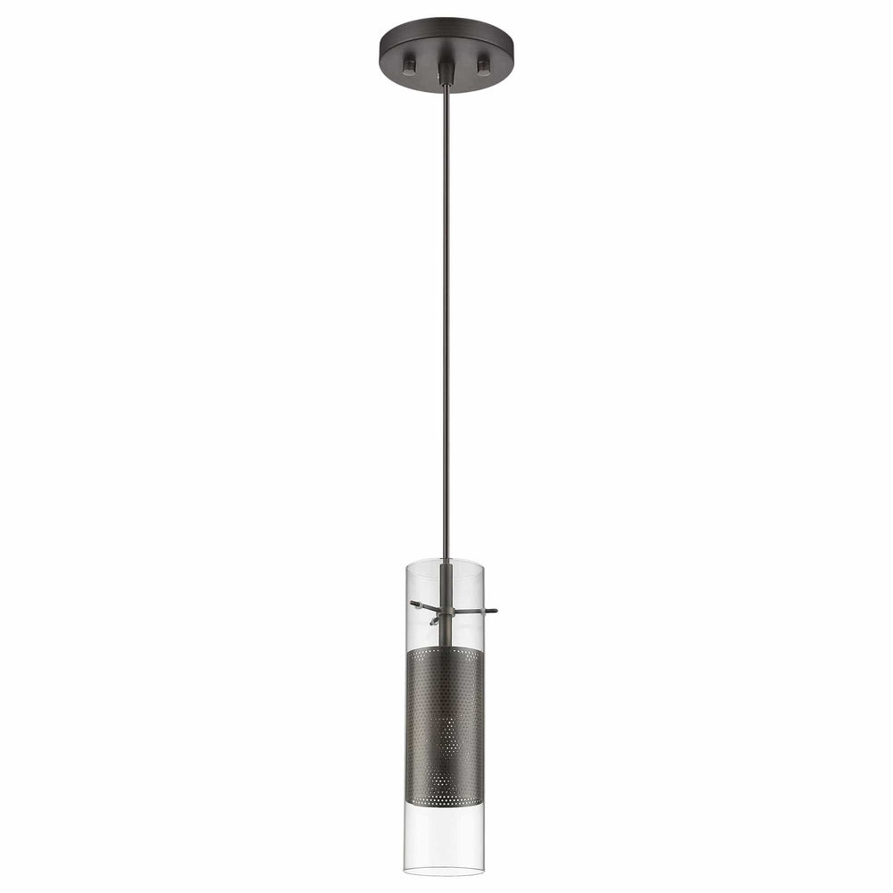 Glass and Bronze Mesh Shade Hanging Light - Homeroots