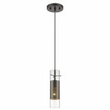 Glass and Bronze Mesh Shade Hanging Light - Homeroots