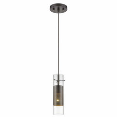 Glass and Bronze Mesh Shade Hanging Light - Homeroots