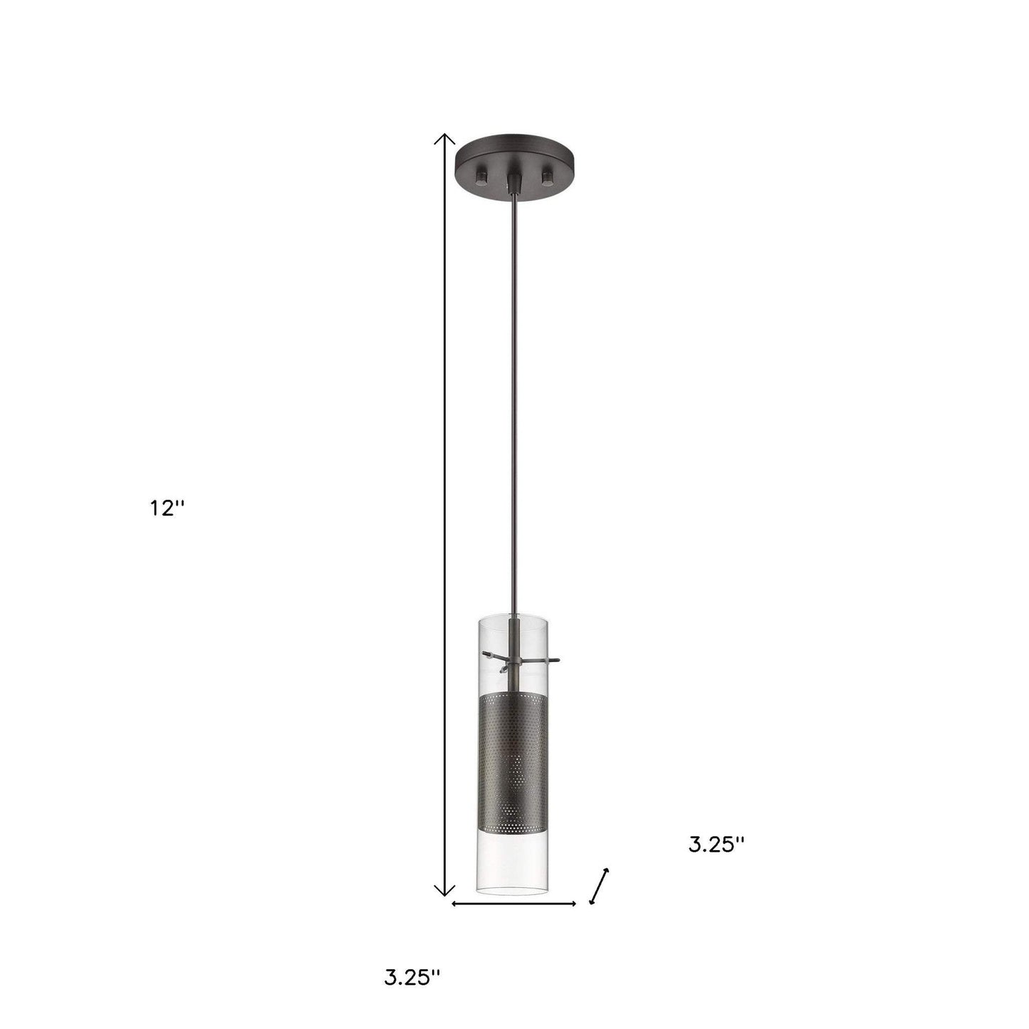 Glass and Bronze Mesh Shade Hanging Light - Homeroots - Flyclothing LLC