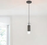 Glass and Bronze Mesh Shade Hanging Light - Homeroots