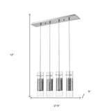 Scope 4-Light Brushed Nickel Pendant Double Glass and Mesh Shades - Homeroots - Flyclothing LLC