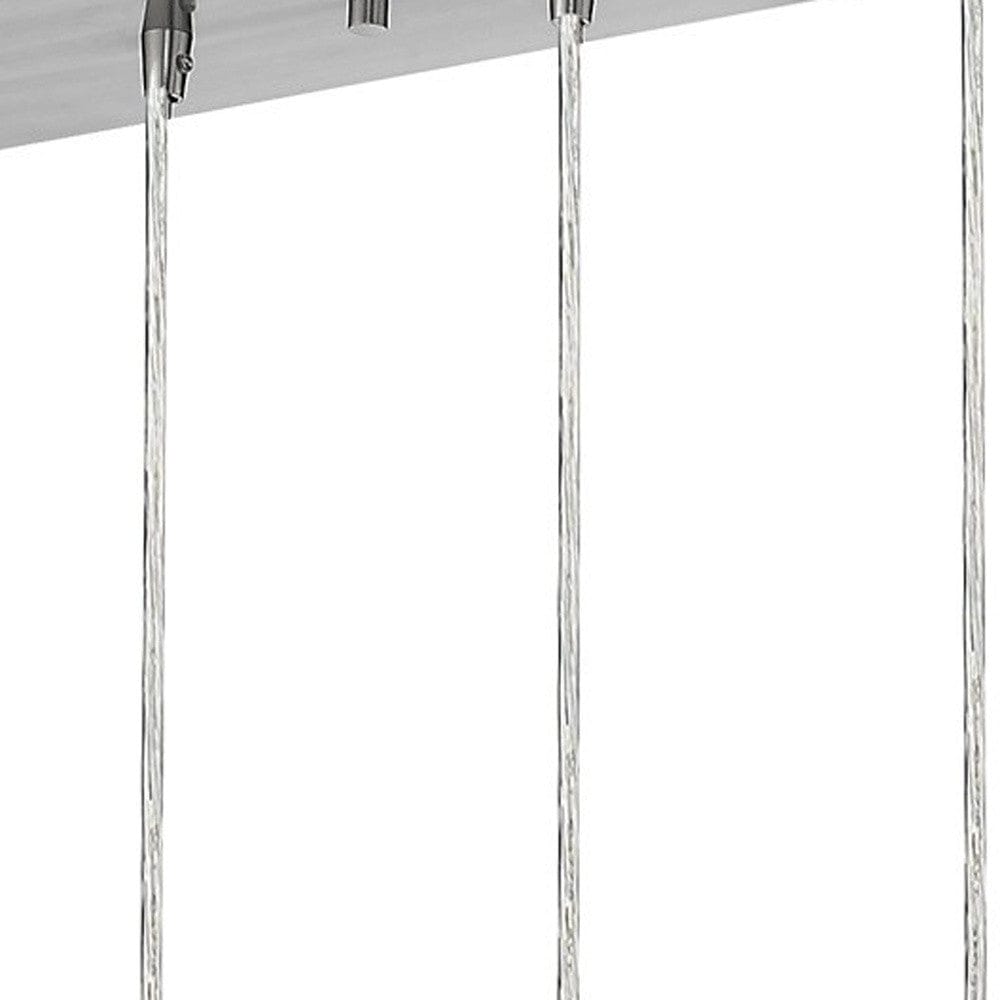 Scope 4-Light Brushed Nickel Pendant Double Glass and Mesh Shades - Homeroots