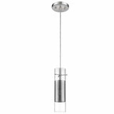 Glass and Silver Mesh Shade Hanging Light - Homeroots