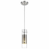 Glass and Silver Mesh Shade Hanging Light - Homeroots
