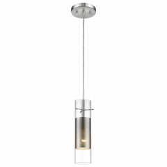 Glass and Silver Mesh Shade Hanging Light - Homeroots