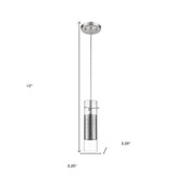 Glass and Silver Mesh Shade Hanging Light - Homeroots - Flyclothing LLC