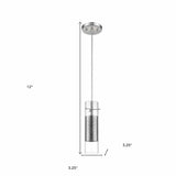 Glass and Silver Mesh Shade Hanging Light - Homeroots - Flyclothing LLC