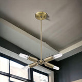 Gold Four Light Metal Dimmable Chandelier - Homeroots - Flyclothing LLC