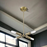 Gold Four Light Metal Dimmable Chandelier - Homeroots