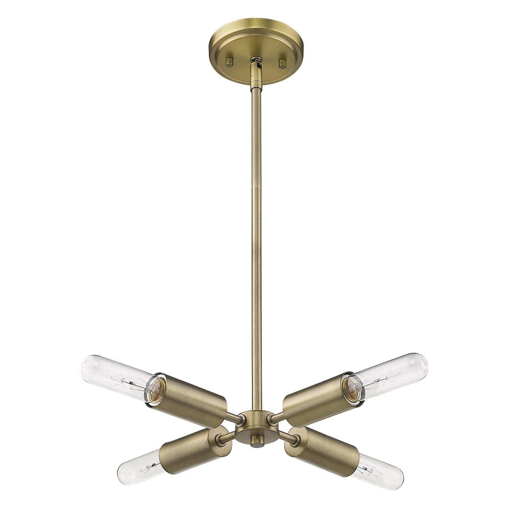 Gold Four Light Metal Dimmable Chandelier - Homeroots - Flyclothing LLC