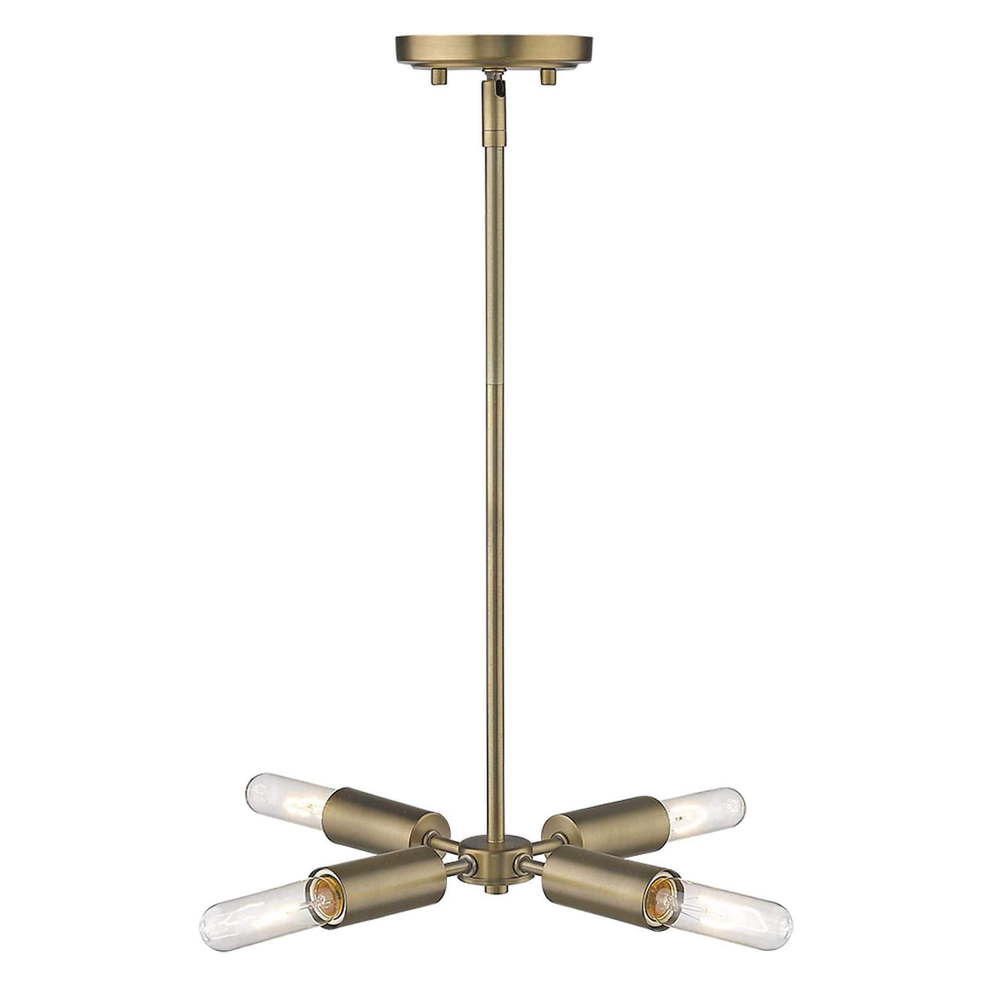 Gold Four Light Metal Dimmable Chandelier - Homeroots