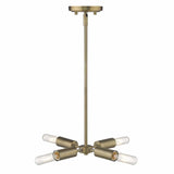 Gold Four Light Metal Dimmable Chandelier - Homeroots - Flyclothing LLC