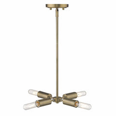 Gold Four Light Metal Dimmable Chandelier - Homeroots