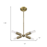 Gold Four Light Metal Dimmable Chandelier - Homeroots - Flyclothing LLC