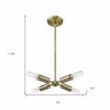 Gold Four Light Metal Dimmable Chandelier - Homeroots - Flyclothing LLC