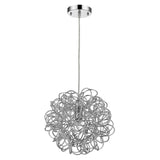 Mingle 1-Light Polished Chrome Pendant With Faceted Chrome Aluminum Wire Shade - Homeroots