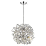 Mingle 3-Light Polished Chrome Pendant With Faceted Chrome Aluminum Wire Shade - Homeroots - Flyclothing LLC