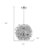 Mingle 3-Light Polished Chrome Pendant With Faceted Chrome Aluminum Wire Shade - Homeroots - Flyclothing LLC