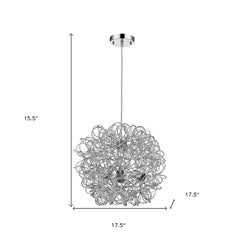 Mingle 3-Light Polished Chrome Pendant With Faceted Chrome Aluminum Wire Shade