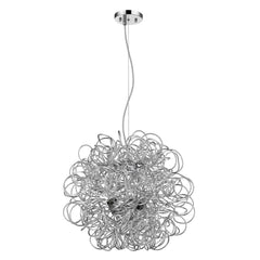 Mingle 4-Light Polished Chrome Pendant With Faceted Chrome Aluminum Wire Shade