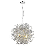 Mingle 4-Light Polished Chrome Pendant With Faceted Chrome Aluminum Wire Shade - Homeroots - Flyclothing LLC