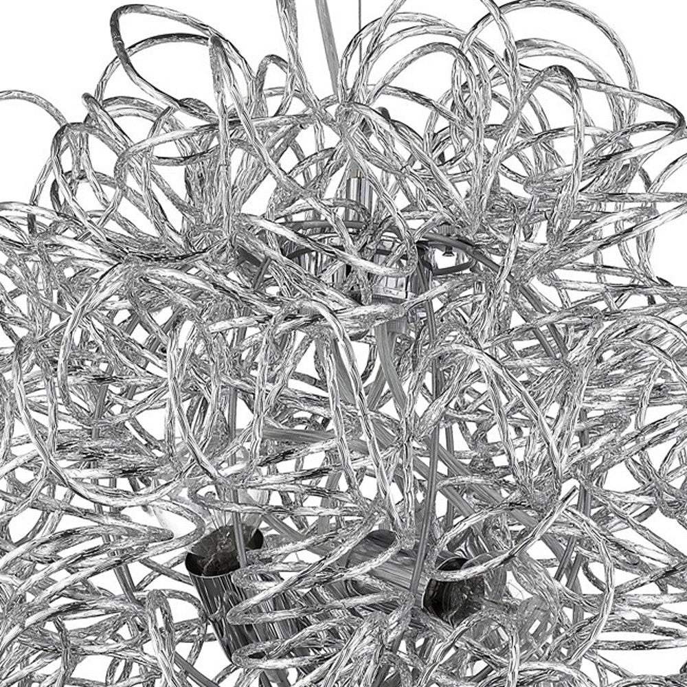 Mingle 4-Light Polished Chrome Pendant With Faceted Chrome Aluminum Wire Shade - Homeroots - Flyclothing LLC
