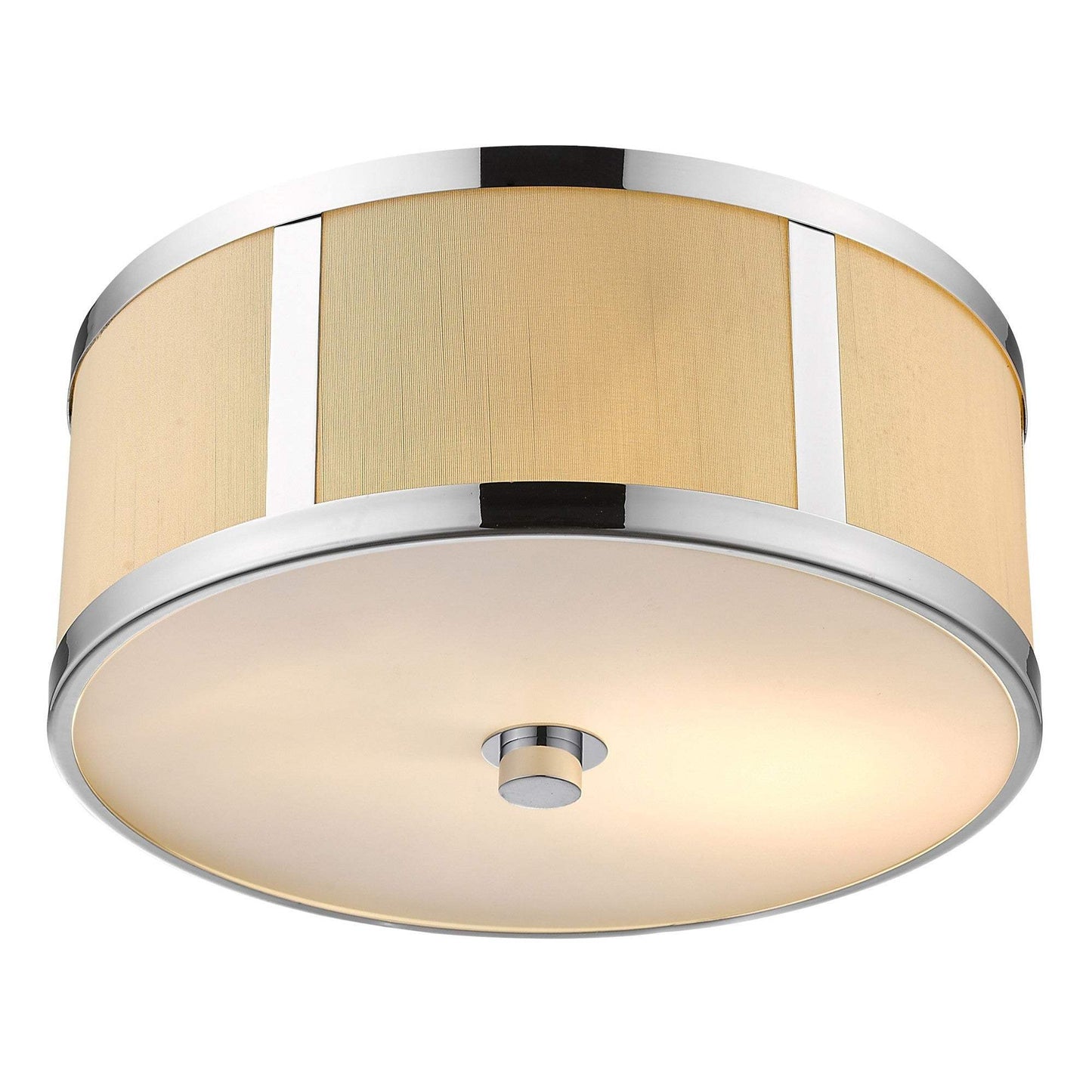 Butler 2-Light Polished Chrome Pendant With Coarse Cream Linen Shade And Opal Acrylic Diffuser - Homeroots - Flyclothing LLC