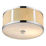 Butler 2-Light Polished Chrome Pendant With Coarse Cream Linen Shade And Opal Acrylic Diffuser - Homeroots - Flyclothing LLC