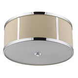 Butler 3-Light Polished Chrome Pendant With Coarse Cream Linen Shade And Opal Acrylic Diffuser - Homeroots