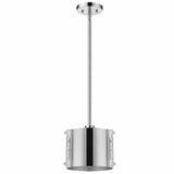 Zoom 1-Light Polished Stainless Steel Pendant With Seeded Acrylic Accents - Homeroots