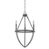 Ash Gray Candle Style Three Light Metal Dimmable Chandelier - Homeroots