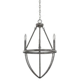 Ash Gray Candle Style Three Light Metal Dimmable Chandelier - Homeroots