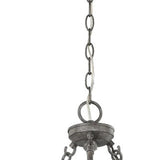 Ash Gray Candle Style Three Light Metal Dimmable Chandelier - Homeroots