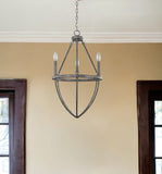 Ash Gray Candle Style Three Light Metal Dimmable Chandelier - Homeroots
