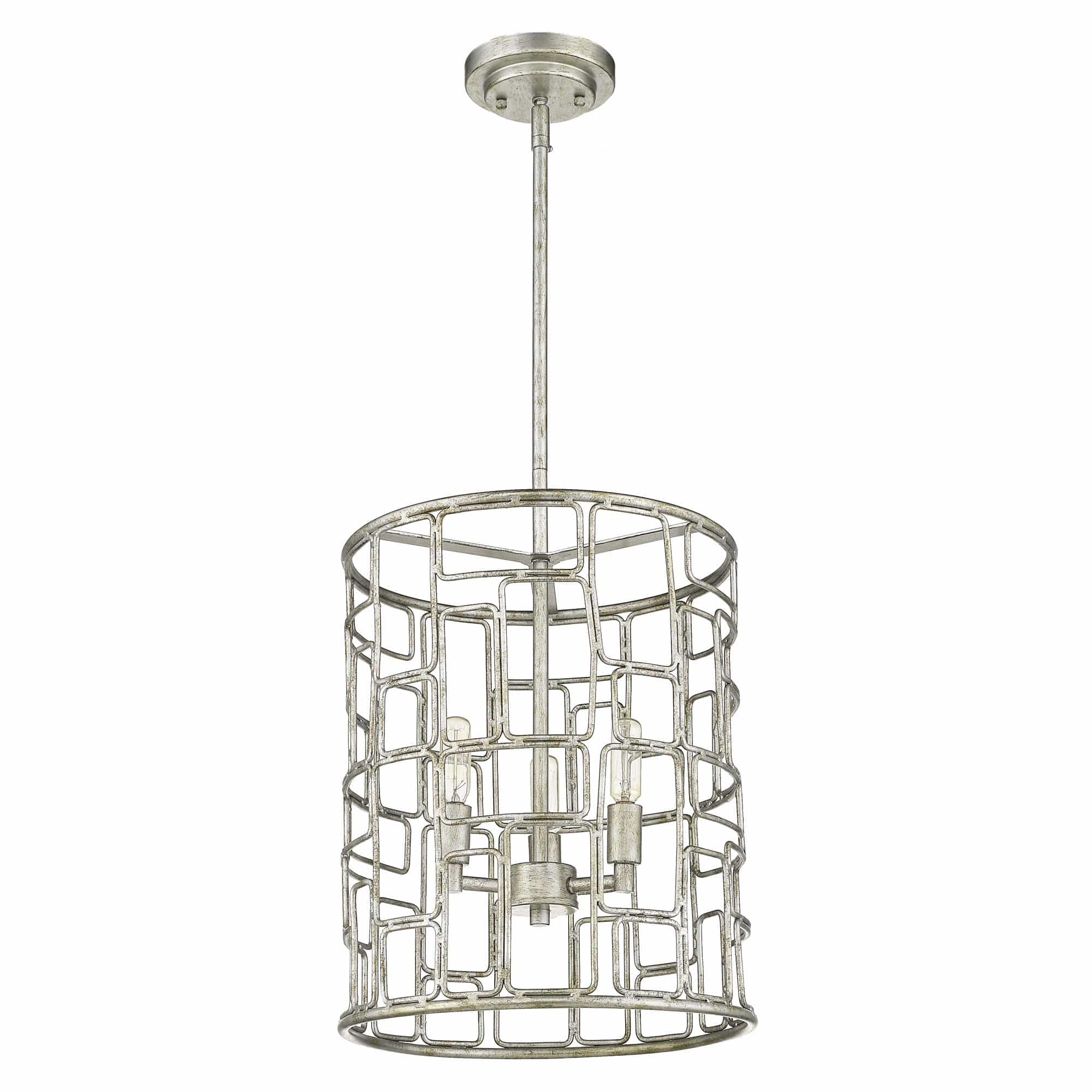 Amoret 3-Light Antique Silver Convertible Pendant - Homeroots