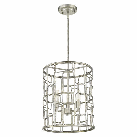 Amoret 3-Light Antique Silver Convertible Pendant - Homeroots