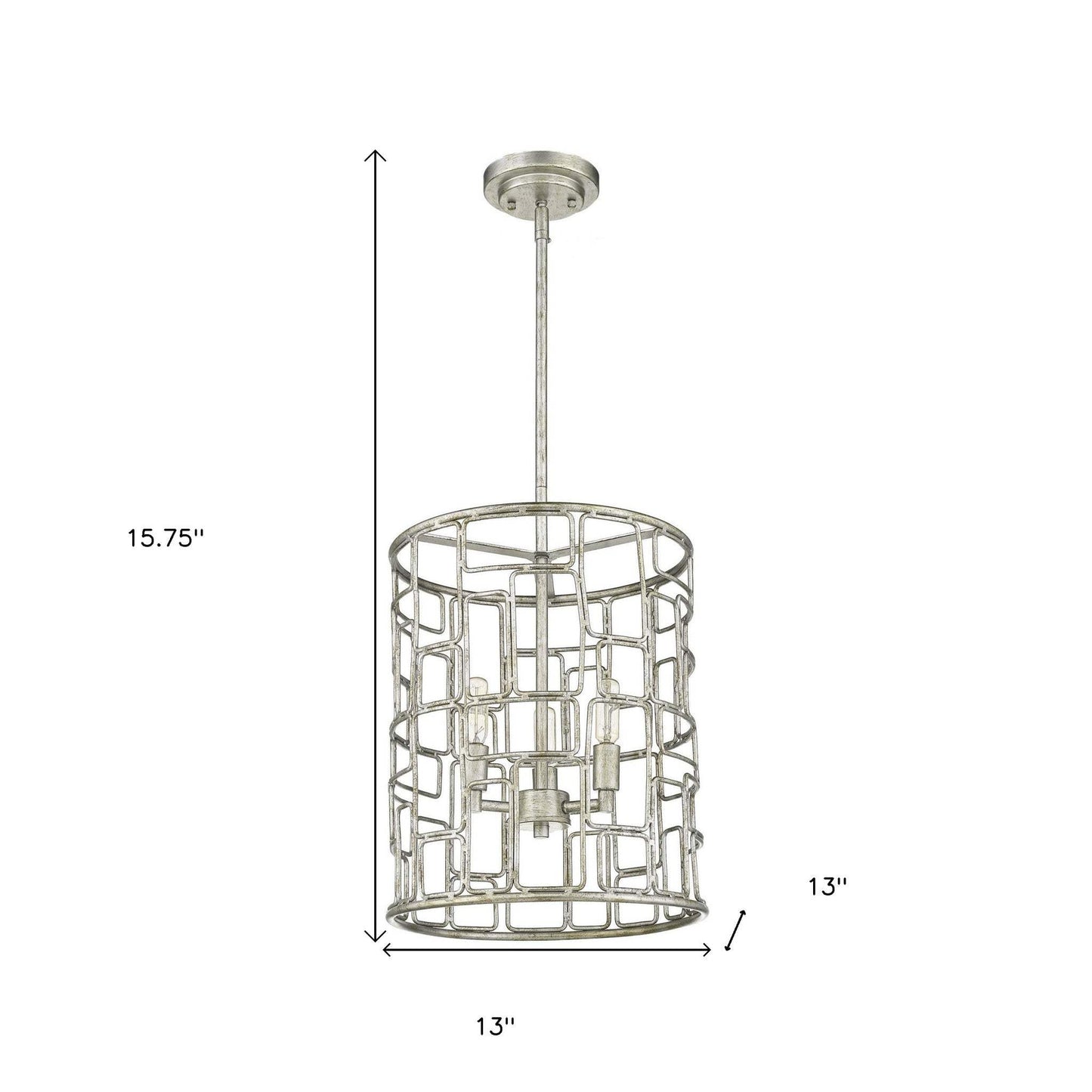 Amoret 3-Light Antique Silver Convertible Pendant - Homeroots - Flyclothing LLC