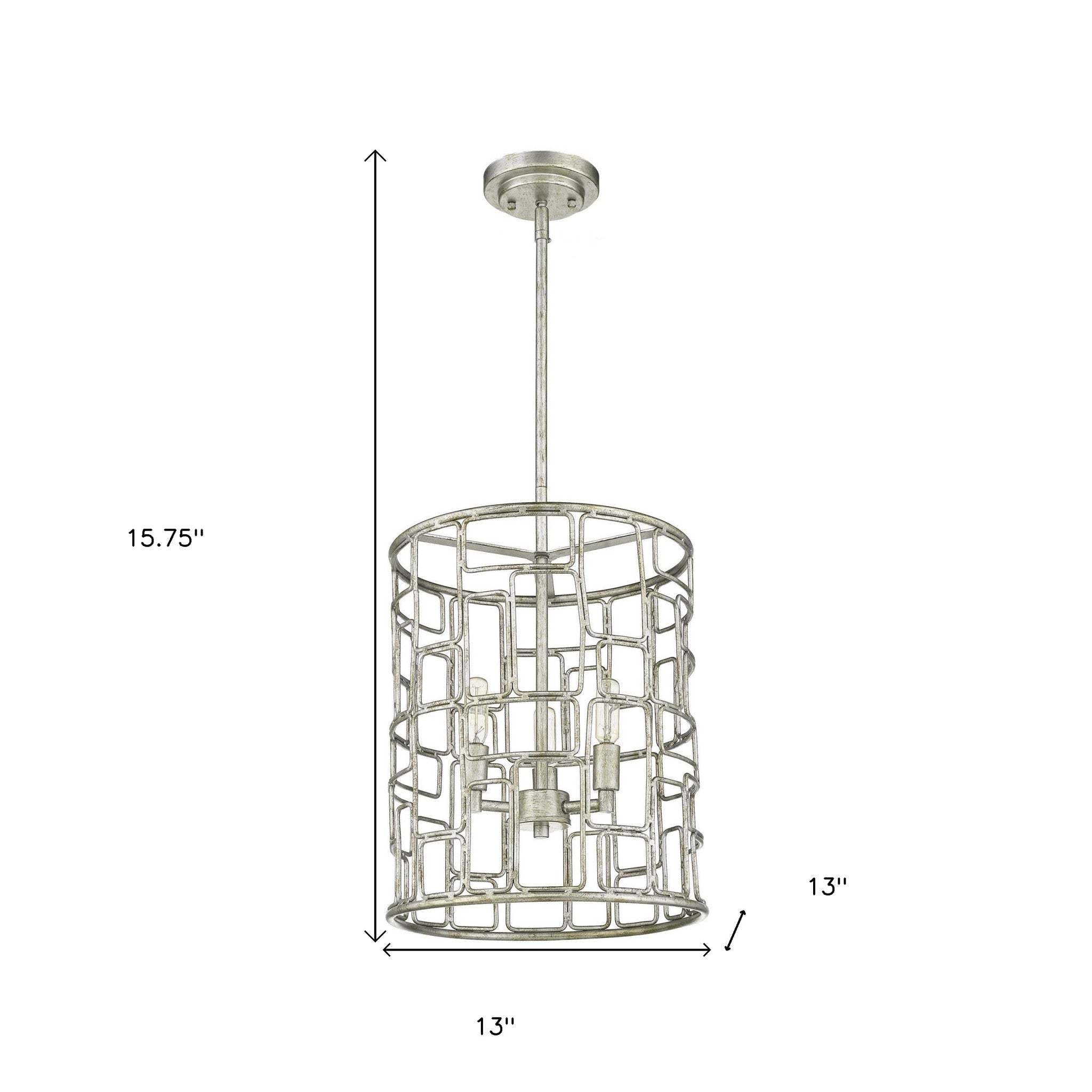 Amoret 3-Light Antique Silver Convertible Pendant - Homeroots - Flyclothing LLC