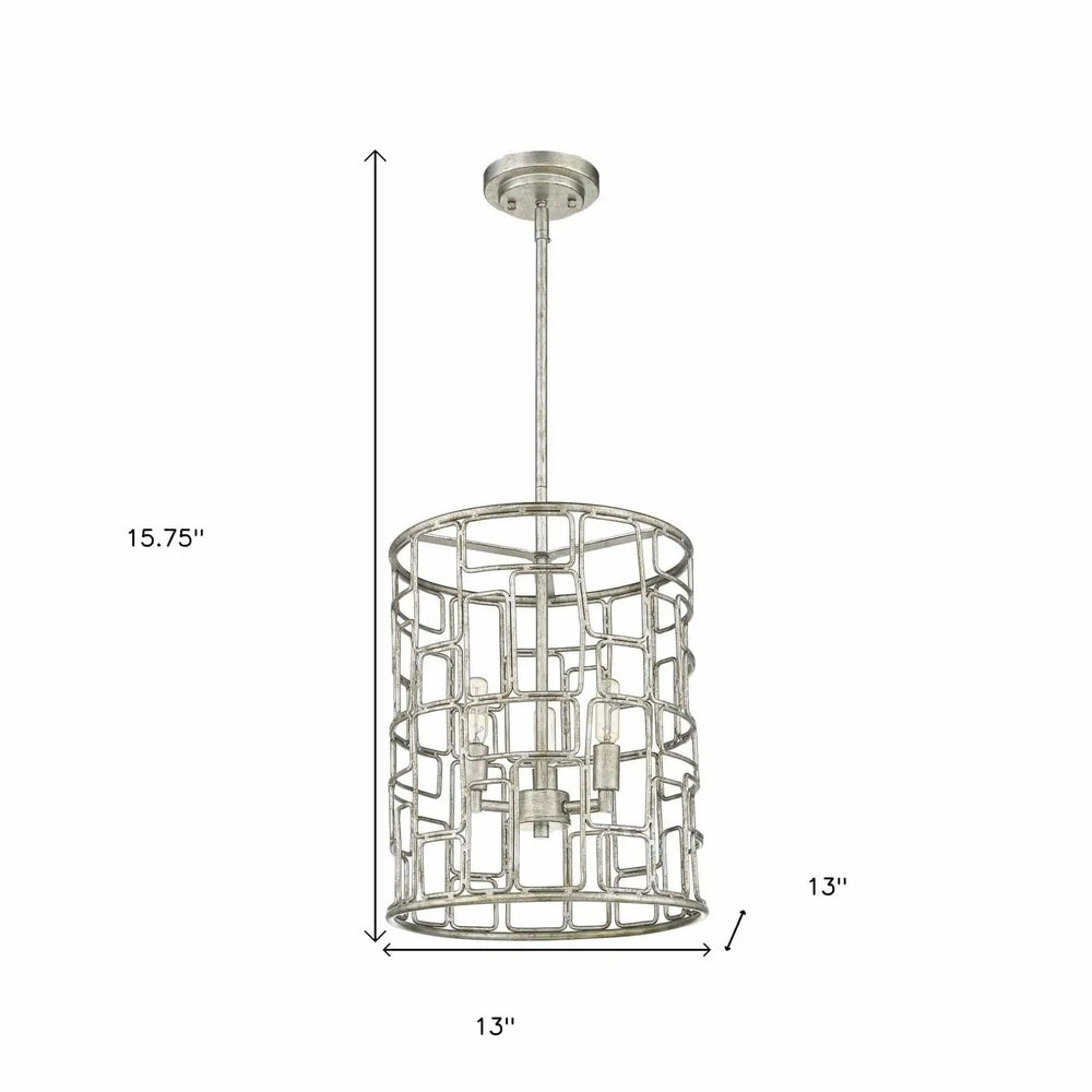 Amoret 3-Light Antique Silver Convertible Pendant - Homeroots - Flyclothing LLC