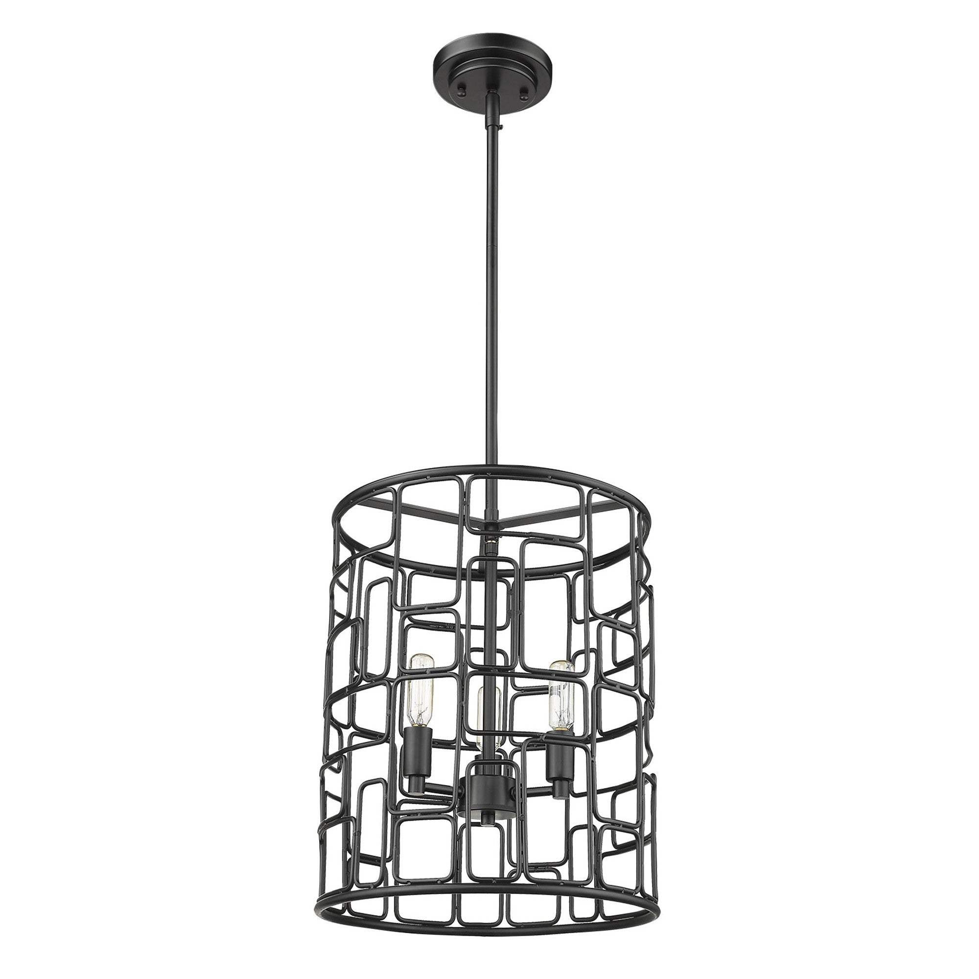 Amoret 3-Light Matte Black Convertible Pendant - Homeroots - Flyclothing LLC