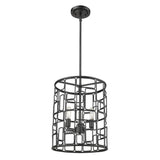 Amoret 3-Light Matte Black Convertible Pendant - Homeroots