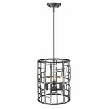 Amoret 3-Light Matte Black Convertible Pendant - Homeroots