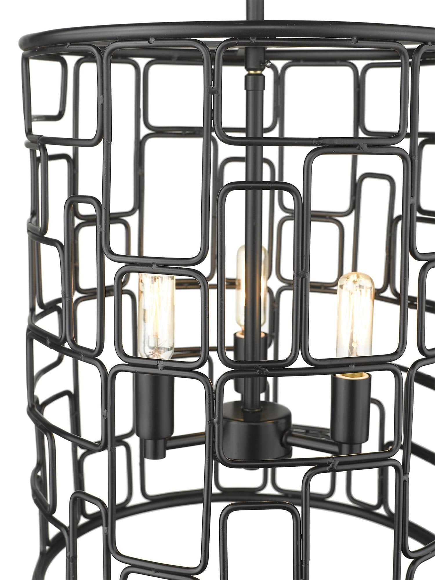 Amoret 3-Light Matte Black Convertible Pendant - Homeroots