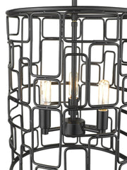 Amoret 3-Light Matte Black Convertible Pendant - Homeroots