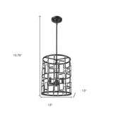 Amoret 3-Light Matte Black Convertible Pendant - Homeroots - Flyclothing LLC