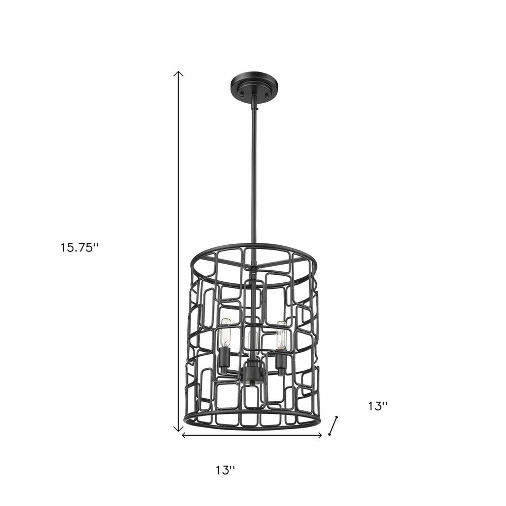 Amoret 3-Light Matte Black Convertible Pendant - Homeroots - Flyclothing LLC